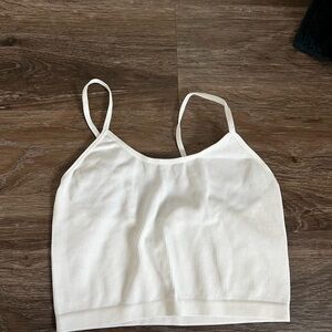 White Ribbed Women's Top